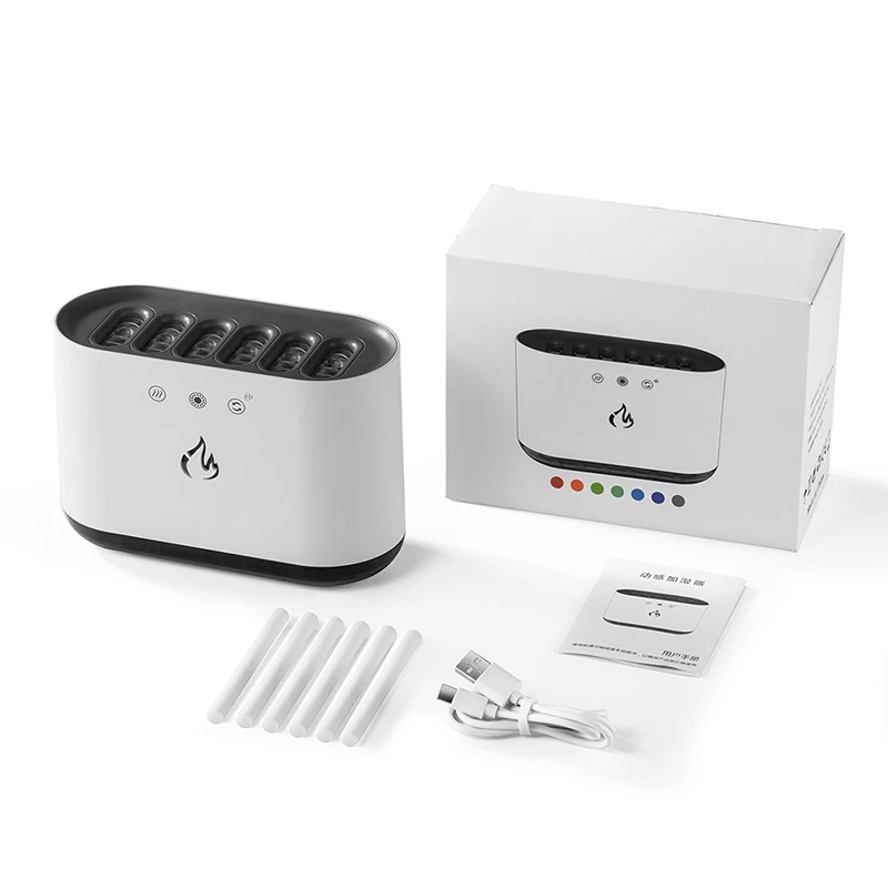 Alev Işığı Ile 3d Yangın Alev Aroma Yayici Usb Hava Nemlendirici Aroma Yayici Buharlı Nemlendirici